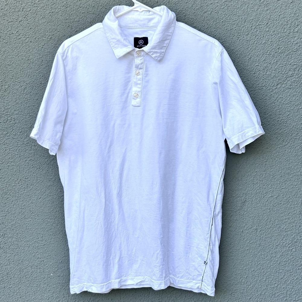Aether Apparel White Pique Polo Size L / 3